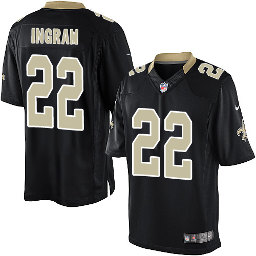 Men's Limited Mark Ingram Nike Jersey Black Home - #22 NFL New Orleans Saints